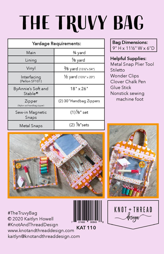 The Truvy Bag Makeup Crafting Kit Paper Pattern - Knot + Thread Design