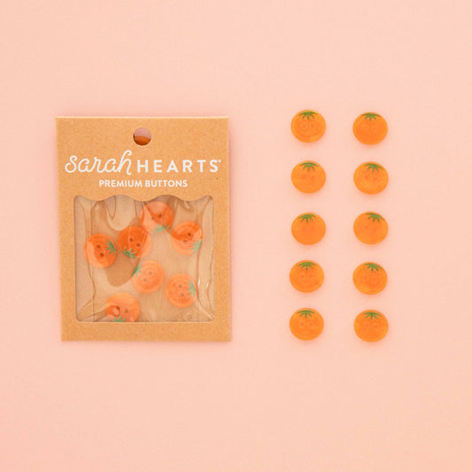 Orange Heirloom Tomato Small 5/8" Buttons - Sarah Hearts