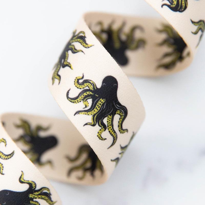 Mystery Ink Shop Octopus Webbing by Sarah Watts for Ruby Star - Stitch Supply 1.5" - by the Yard