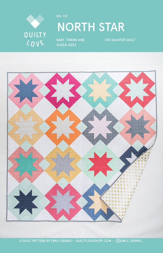 North Star Quilt Paper Pattern by Quilty Love