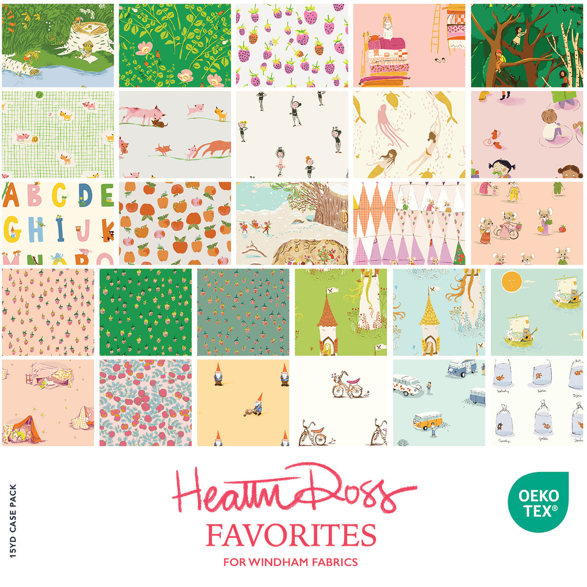 Heather Ross Favorites - Dream Bike in White - Windham Fabrics