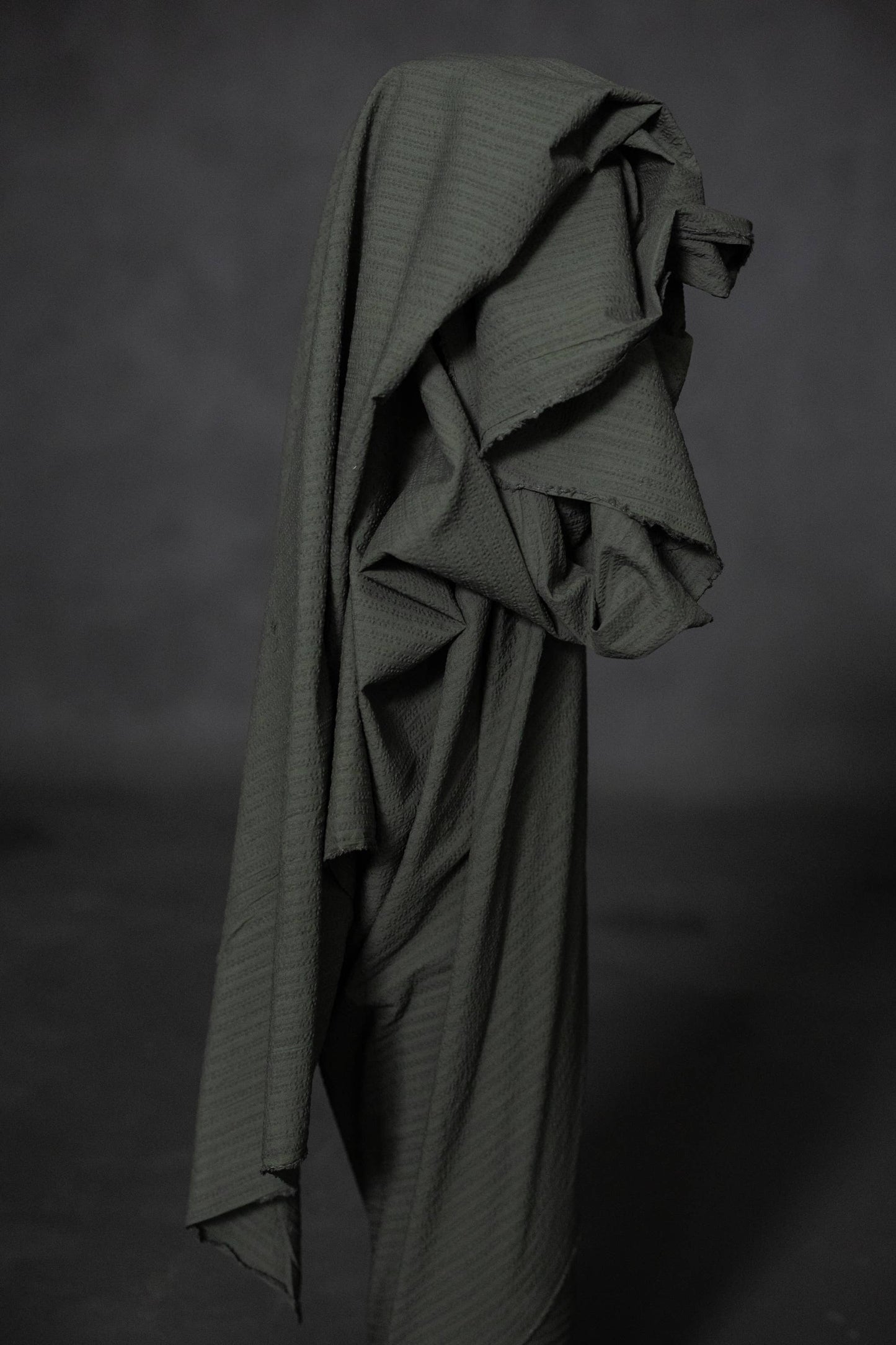 Merchant & Mills Aspen Green Seersucker Stripe Organic Cotton