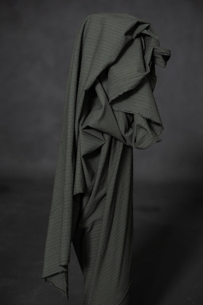 Merchant & Mills Aspen Green Seersucker Stripe Organic Cotton