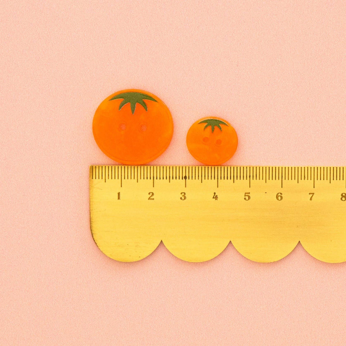 Orange Heirloom Tomato Small 5/8" Buttons - Sarah Hearts