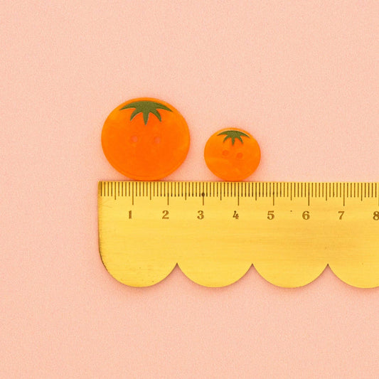 Orange Heirloom Tomato Small 5/8" Buttons - Sarah Hearts