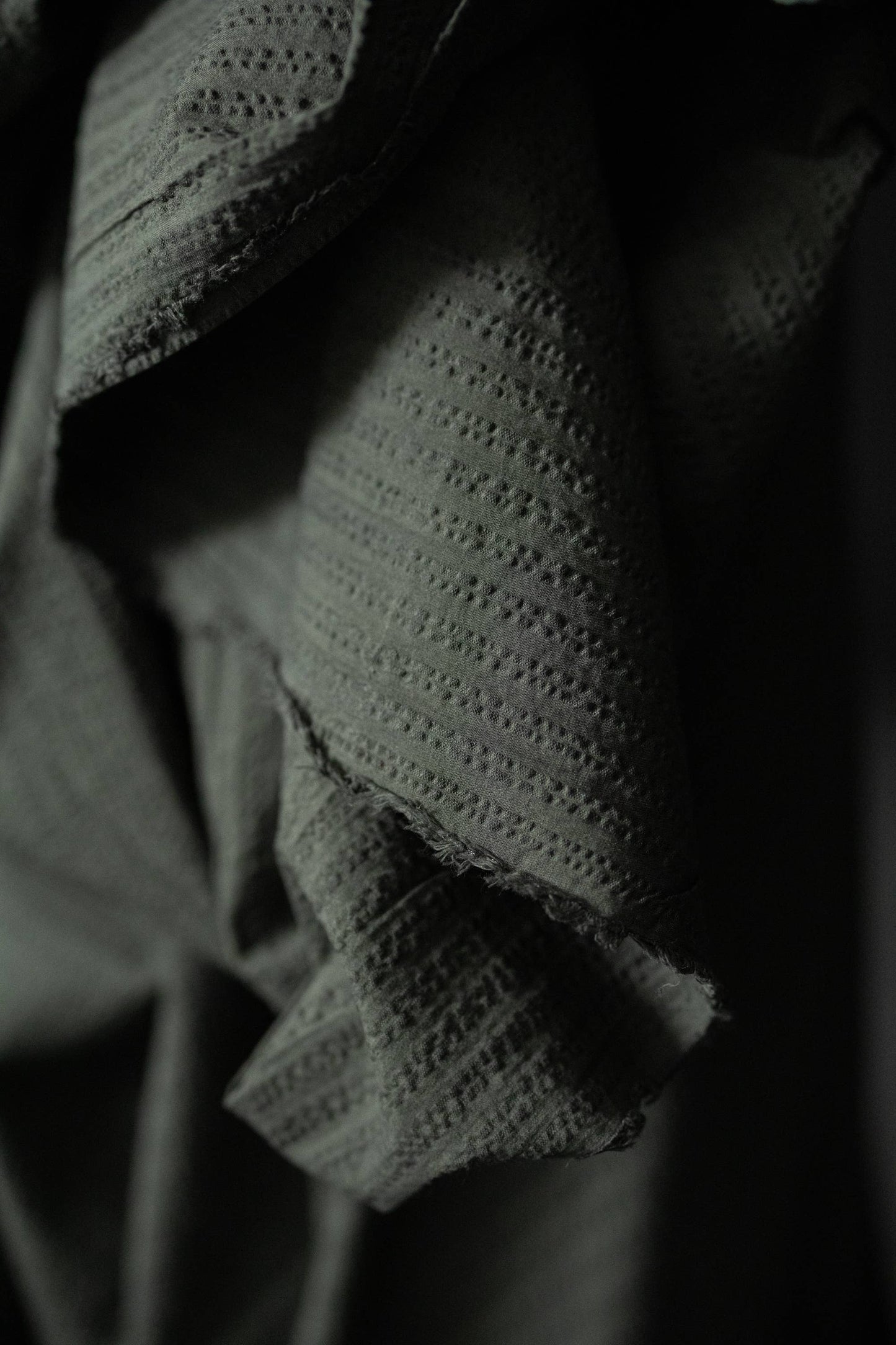 Merchant & Mills Aspen Green Seersucker Stripe Organic Cotton