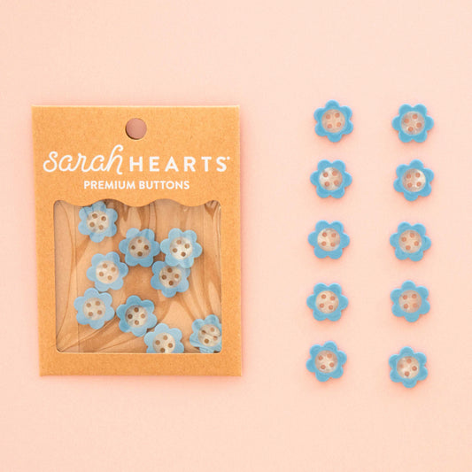 Blue Daisy Small 5/8" Buttons - by Sarah Hearts