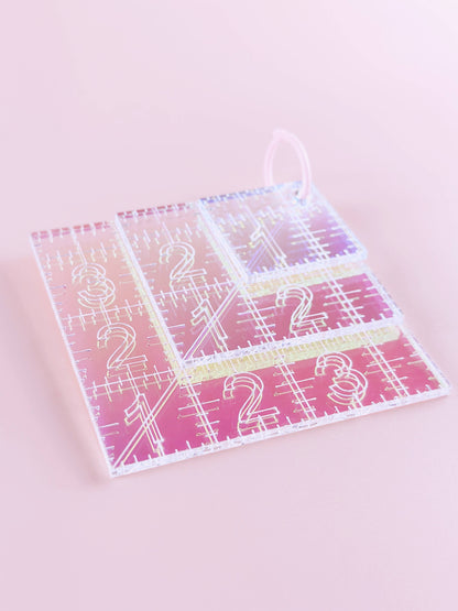 Mini Squares Set - Iridescent quilting rulers