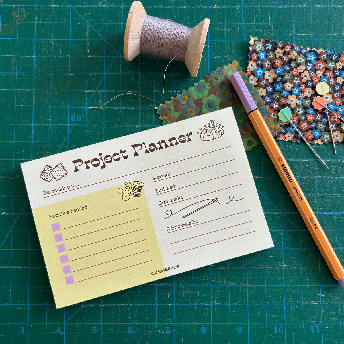 Cotton and Ochre - Project Planner Notepad