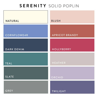 Serenity Solid Poplin Fat Quarter Bundle, 12 Total