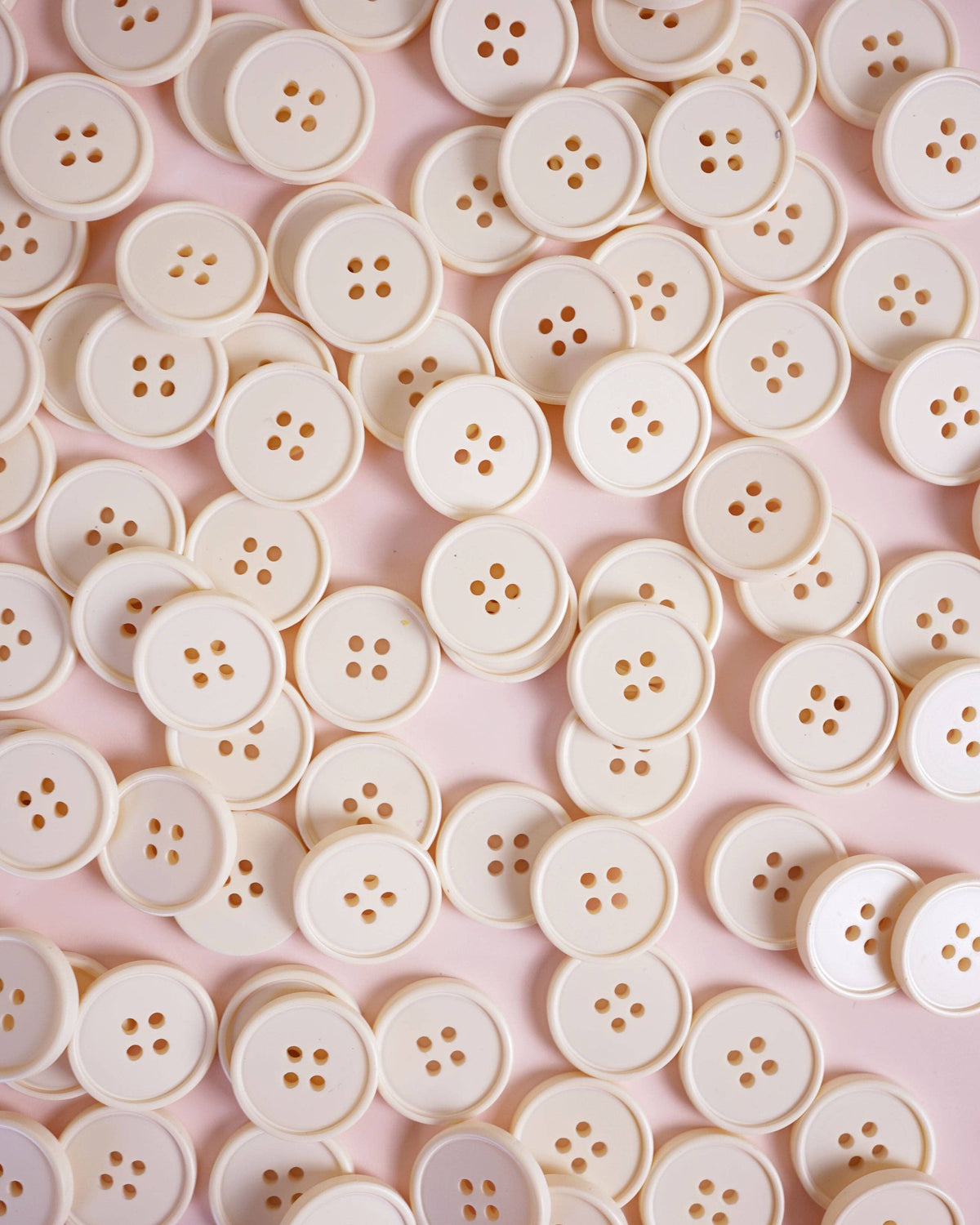 White Cream Puff Retro Buttons 7/8" - by Matchy Matchy Sewing Club