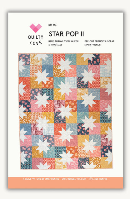 Star Pop II Quilt Pattern-Printed booklet