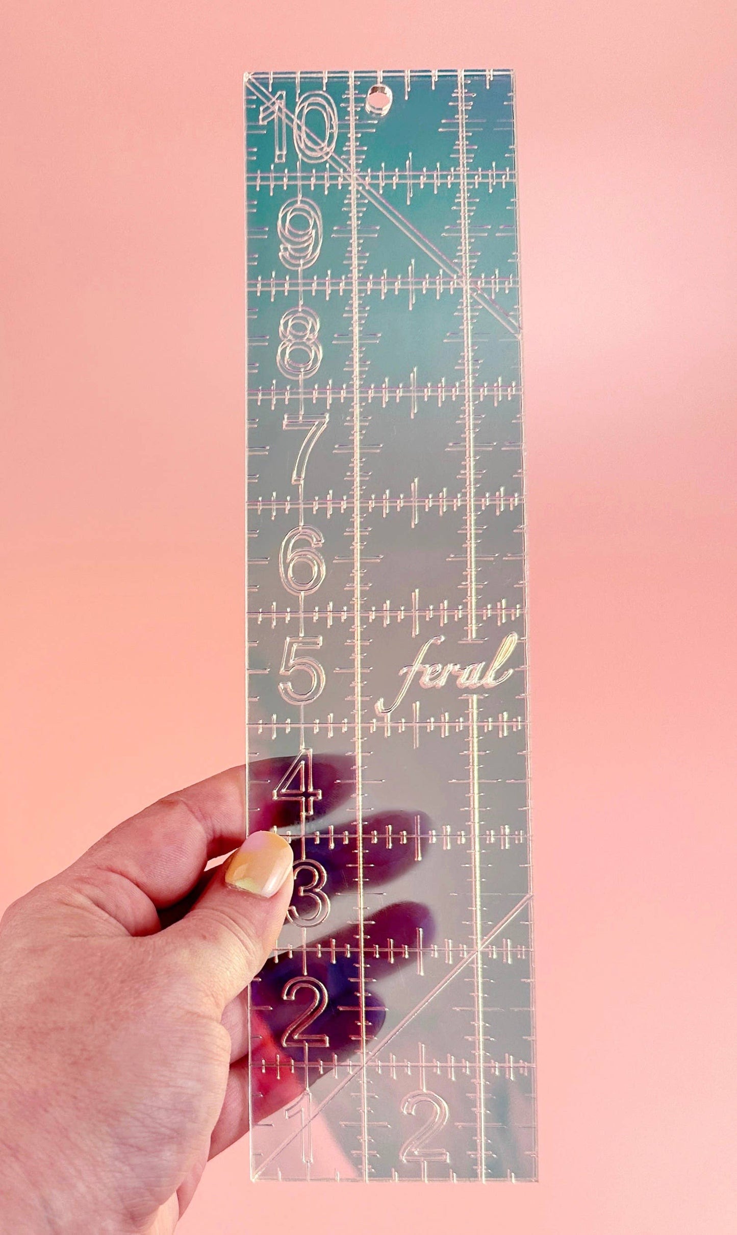 2.5 by 10 in Quilting Ruler - Iridescent