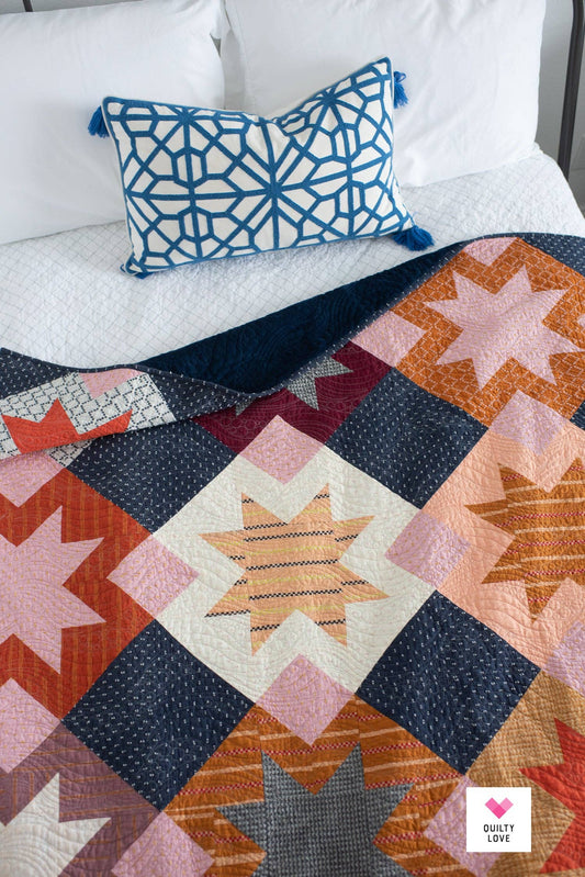 North Star Quilt Paper Pattern by Quilty Love