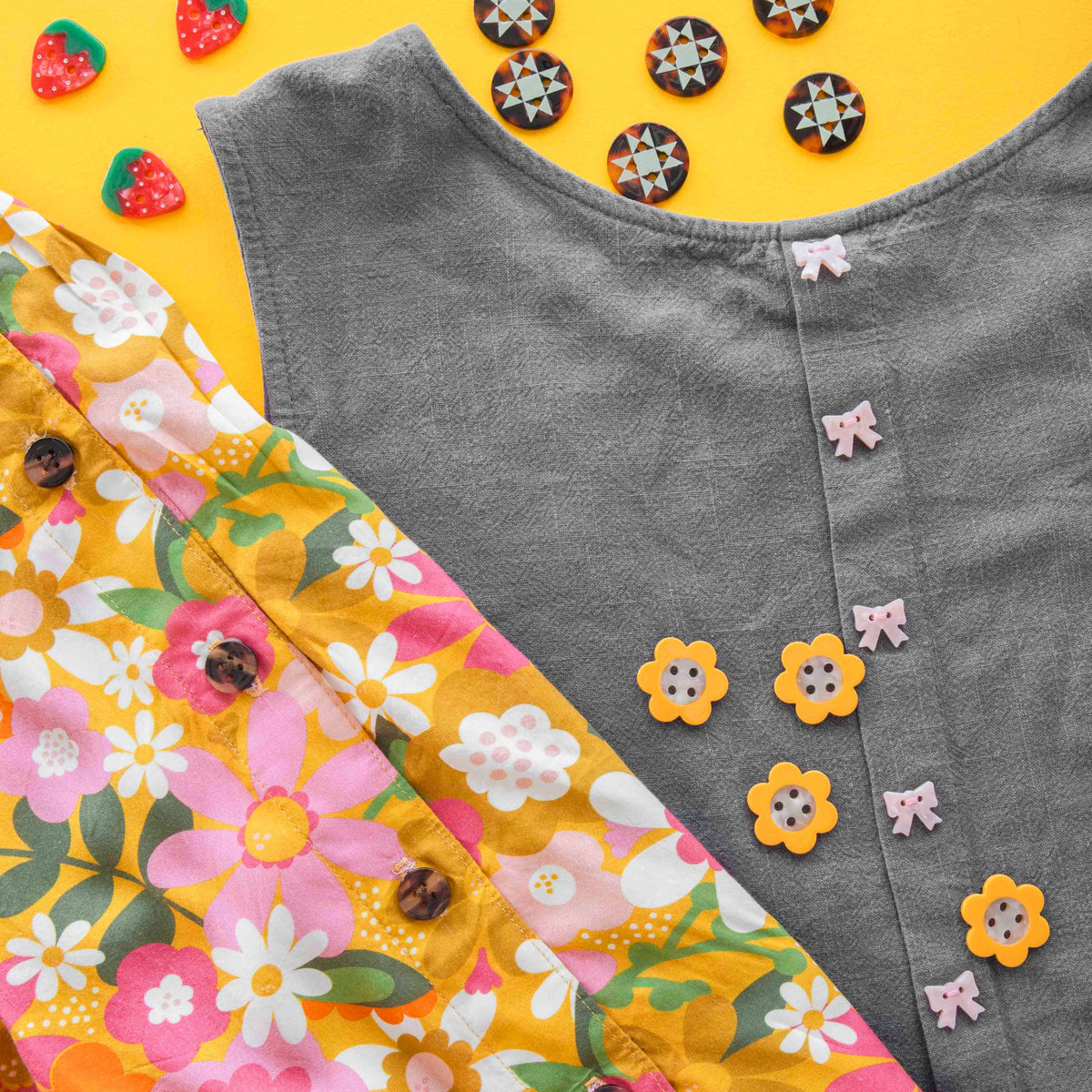 Strawberry Small 5/8" Buttons - by Sarah Hearts