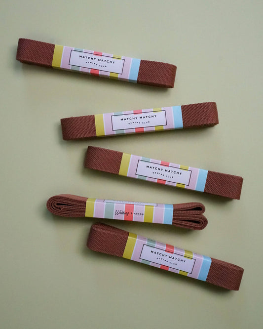 1.25" Webbing Chocolate Brown - Matchy Matchy, Precut 3yd