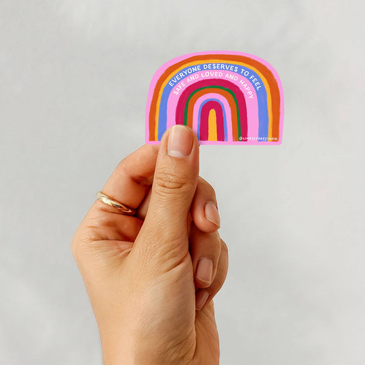 Everyone Deserves Love Rainbow Pride Sticker - by Lindsey Day Studios