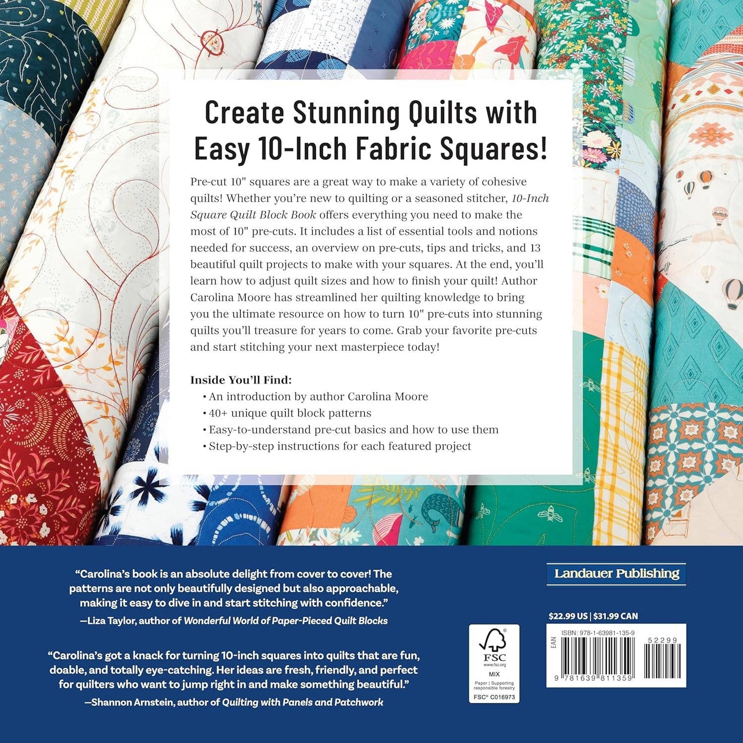 10-Inch Square Quilt Block Book - 40+ Quilt Patterns