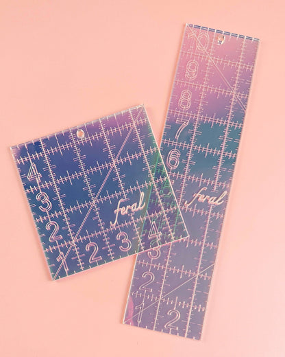 2.5 by 10 in Quilting Ruler - Iridescent