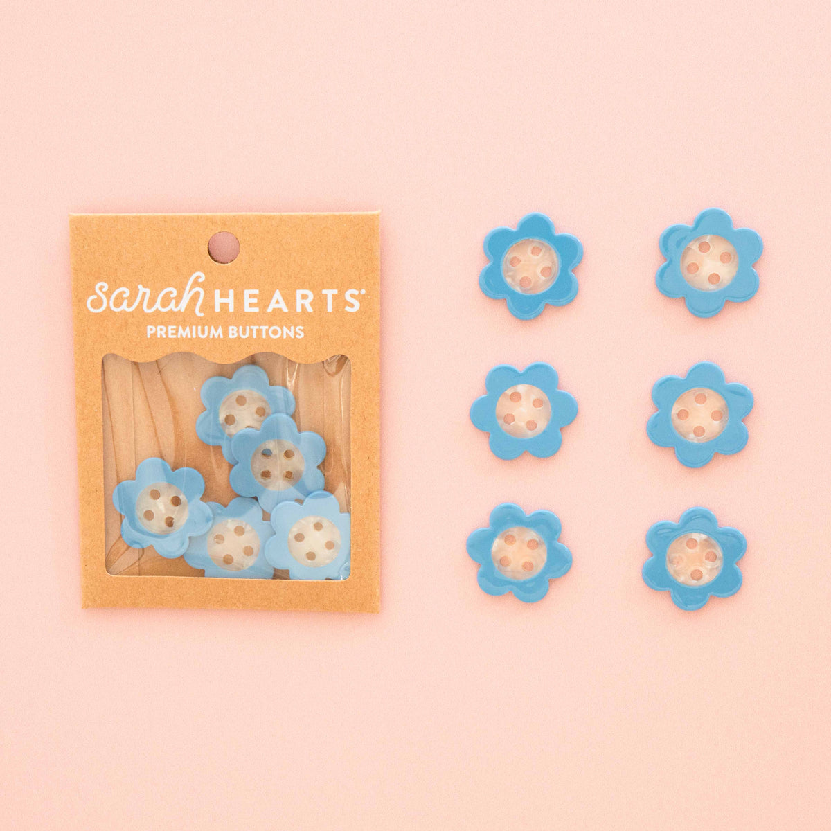 Blue Daisy Large 1" Buttons - by Sarah Hearts