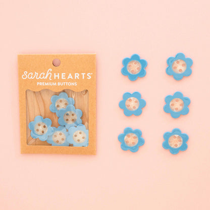 Blue Daisy Large 1" Buttons - by Sarah Hearts