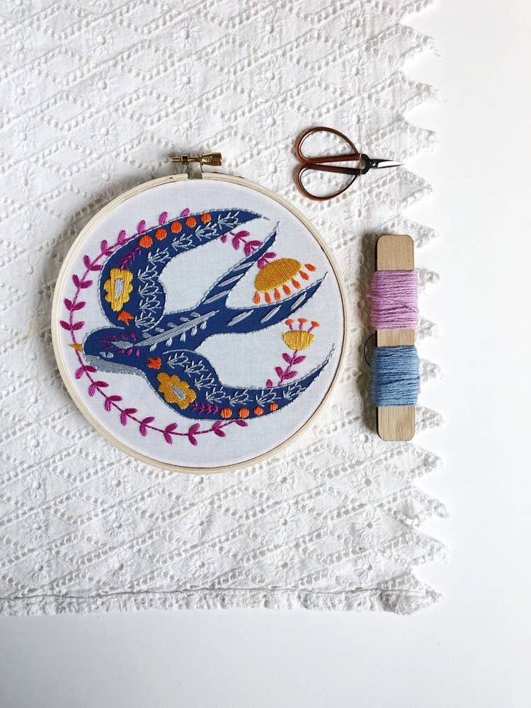 Sweet Swallow - Bird Embroidery Kit