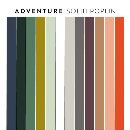 Organic Cotton Poplin Fat Quarter Bundle: Adventure Solids by Birch Fabrics