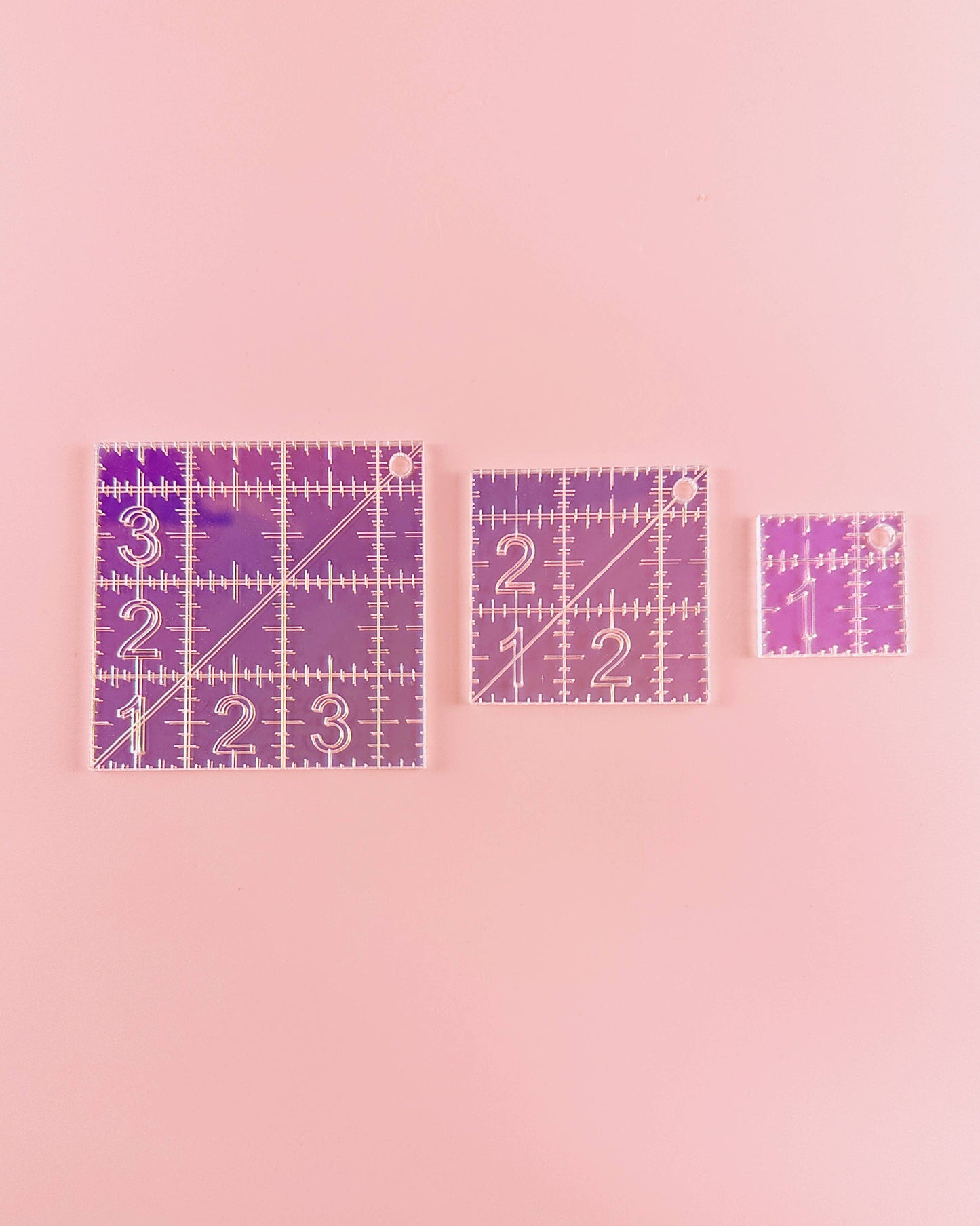 Mini Squares Set - Iridescent quilting rulers