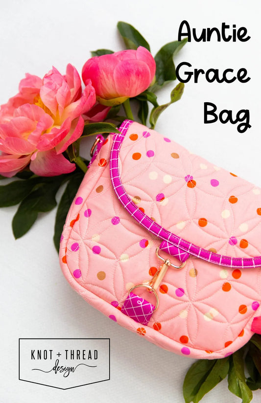 Auntie Grace Bag Crossbody Purse Paper Pattern by Knot + Thread