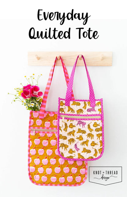 Everyday Quilted Tote Paper Pattern - Knot + Thread Design