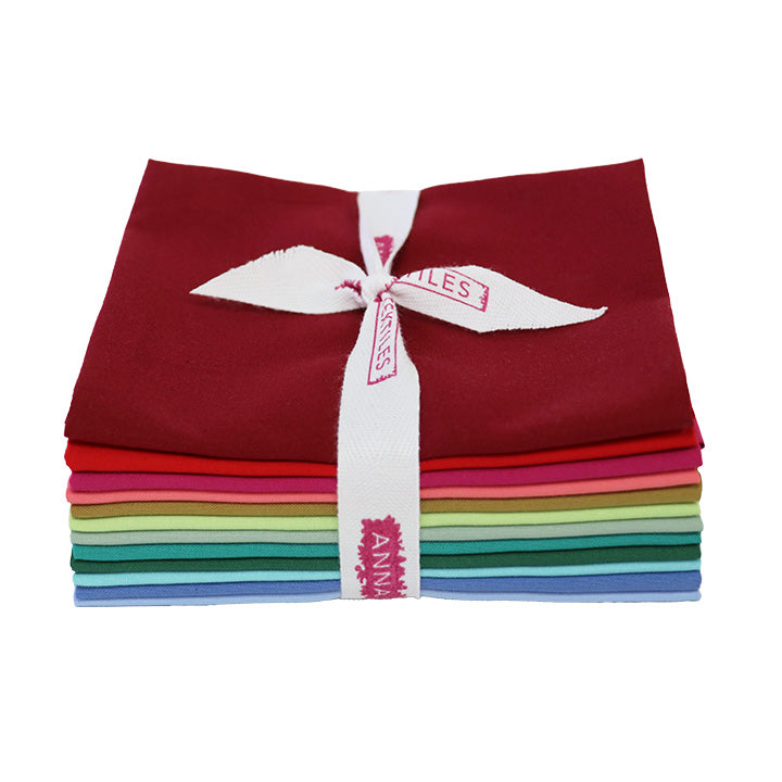 Happy Place Solids #4 Fat Quarter Bundle of 12 by Anna Maria Textiles