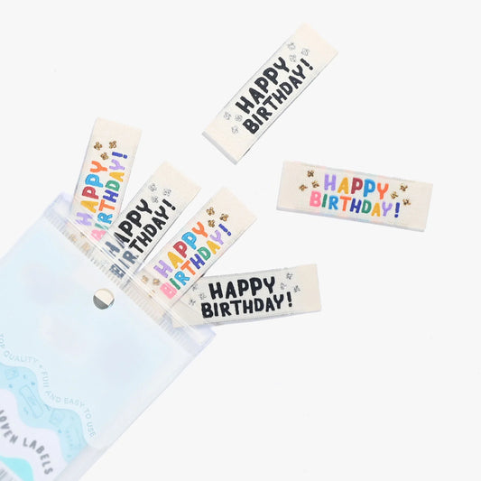Happy Birthday | 6 Sew-in Labels - KATM