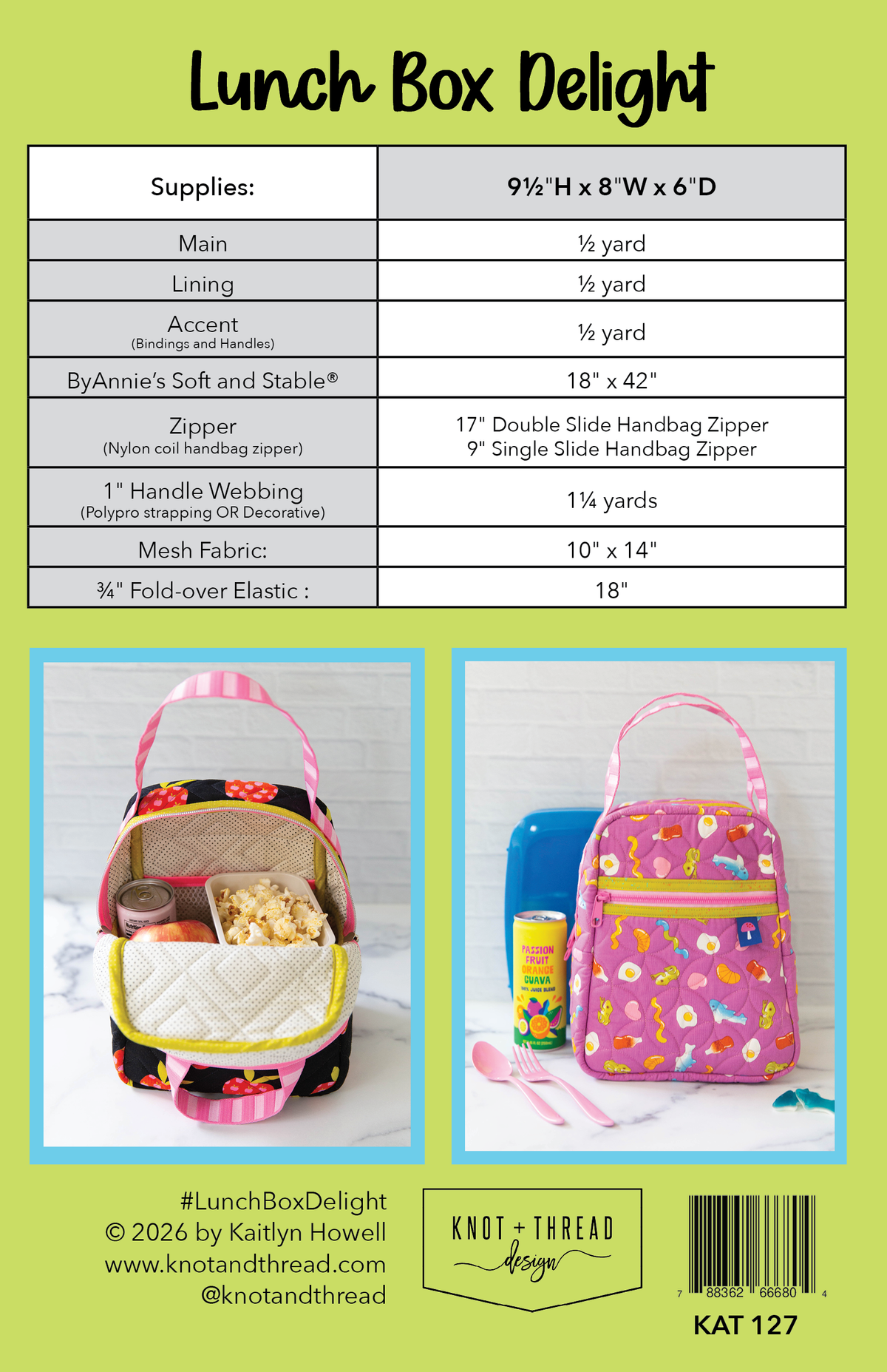 Lunch Box Delight Pattern - by Knot + Thread Design