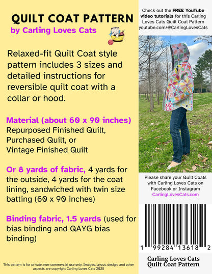 The Quilt Coat Pattern by Carling Loves Cats