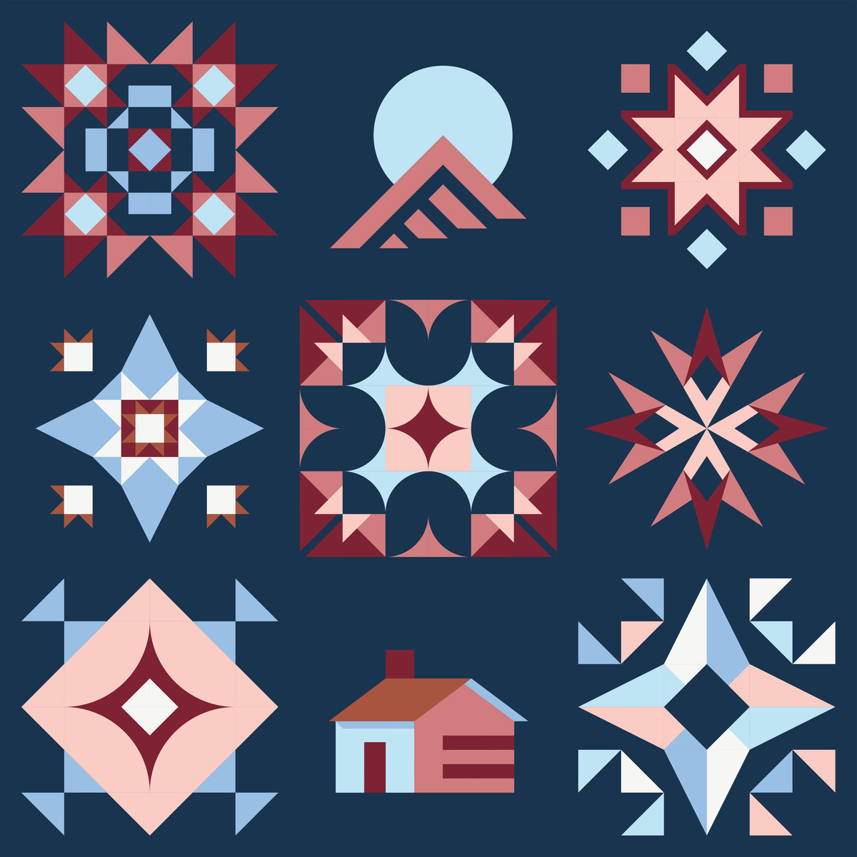 Solstice Sampler 2026 Quilt Kit: Swedish Sunrise