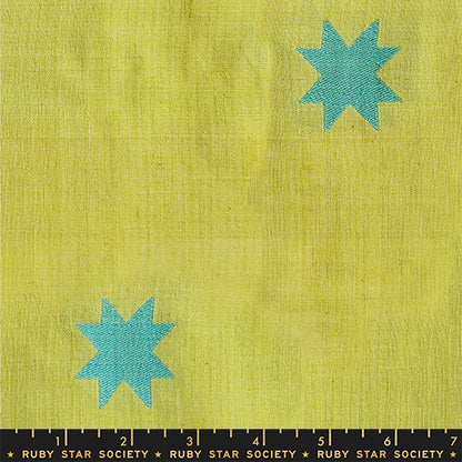 Ruby Star Society Warp and Weft Mystic Fable - Pistachio Woven Cotton