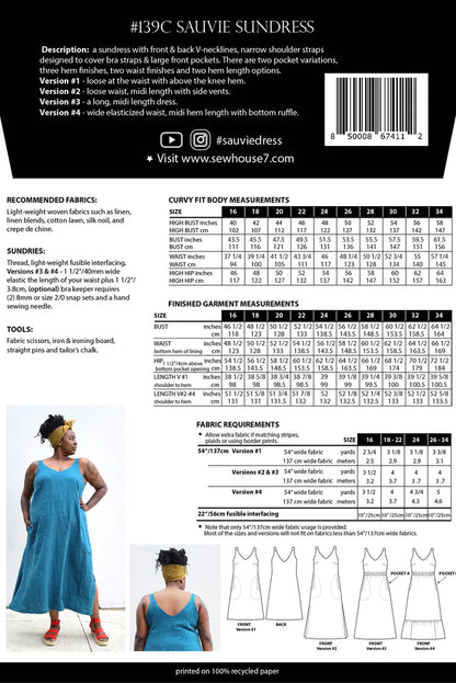 Sauvie Sundress Pattern - by Sew House Seven (Curvy)