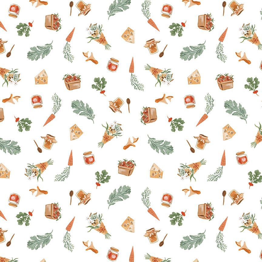 Farmers Produce in White from the Country Mouse Collection by Rae Ritchie for Dear Stella