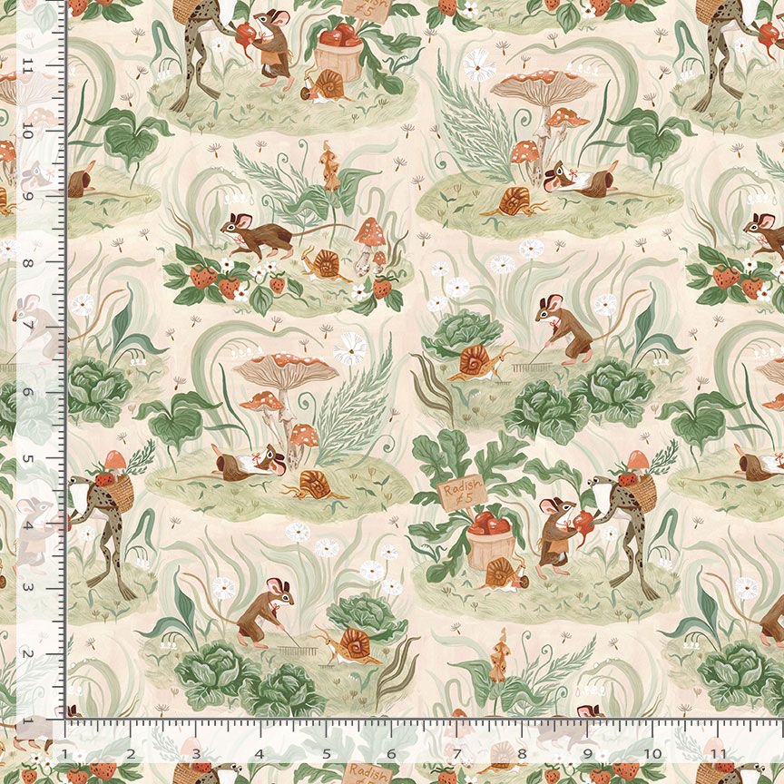 Country Mouse in Vanilla from the Country Mouse Collection by Rae Ritchie for Dear Stella