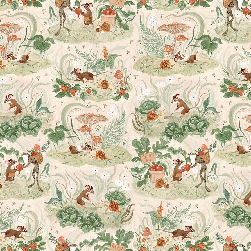Country Mouse in Vanilla from the Country Mouse Collection by Rae Ritchie for Dear Stella