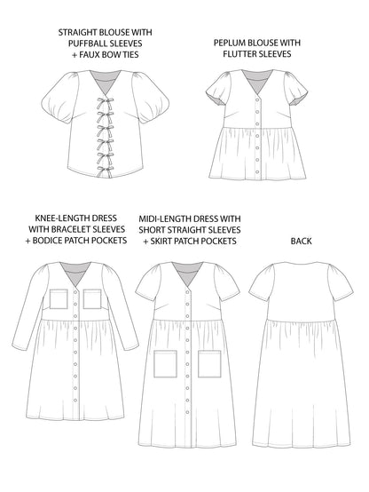 Tilly and the Buttons Nell Blouse & Dress Paper Pattern