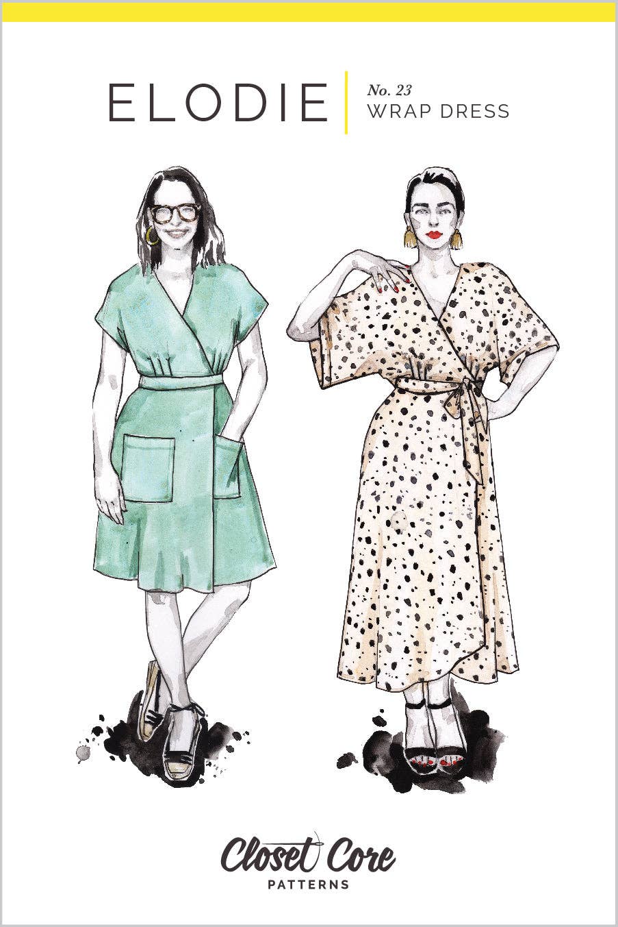 Elodie Wrap Dress Sewing Pattern by Closet Core
