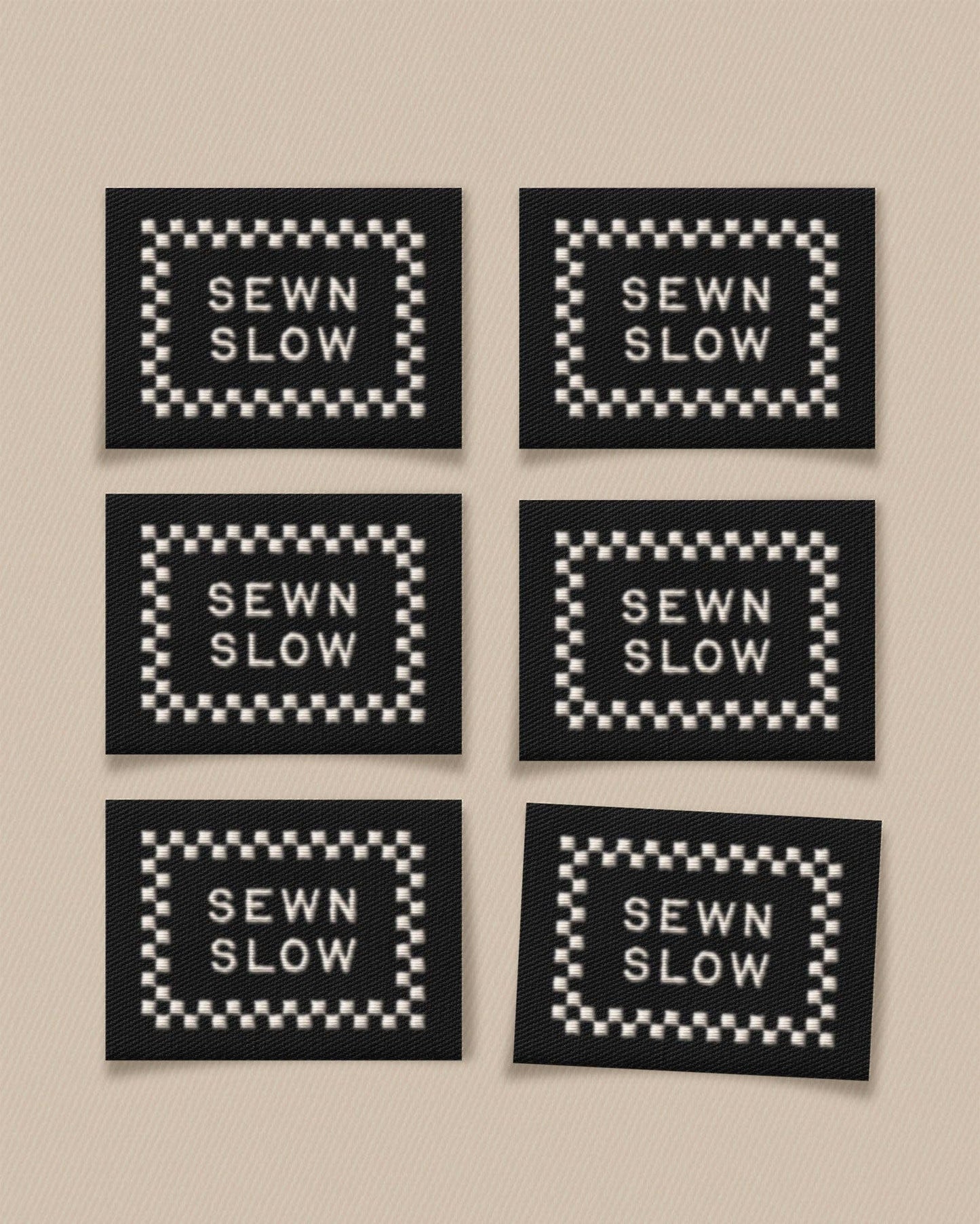 Sewn Slow Black Large Garment Labels by Matchy Matchy