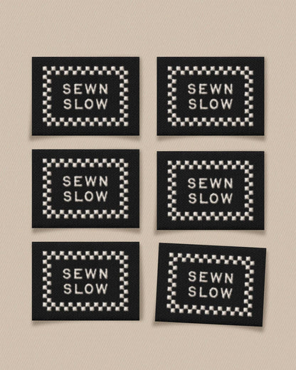 Sewn Slow Black Large Garment Labels by Matchy Matchy