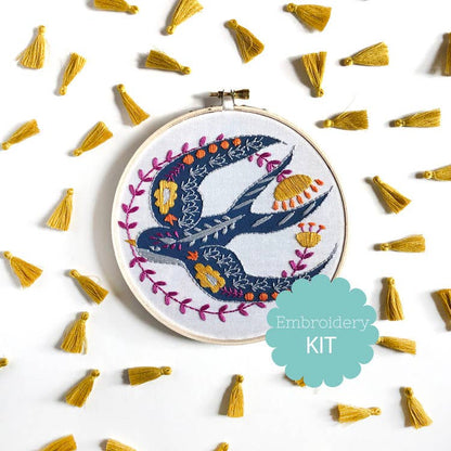 Sweet Swallow - Bird Embroidery Kit
