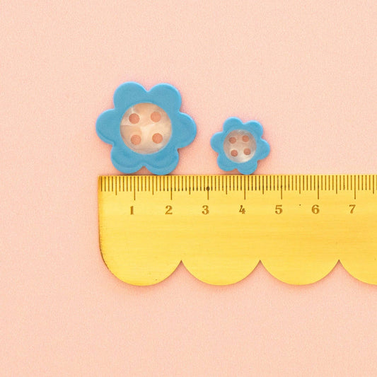 Blue Daisy Small 5/8" Buttons - by Sarah Hearts