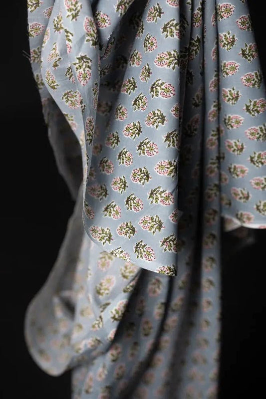 Floral patterned fabric with a dark background