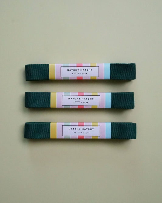 1.25" Webbing Forest Green - Matchy Matchy, Precut 3yd