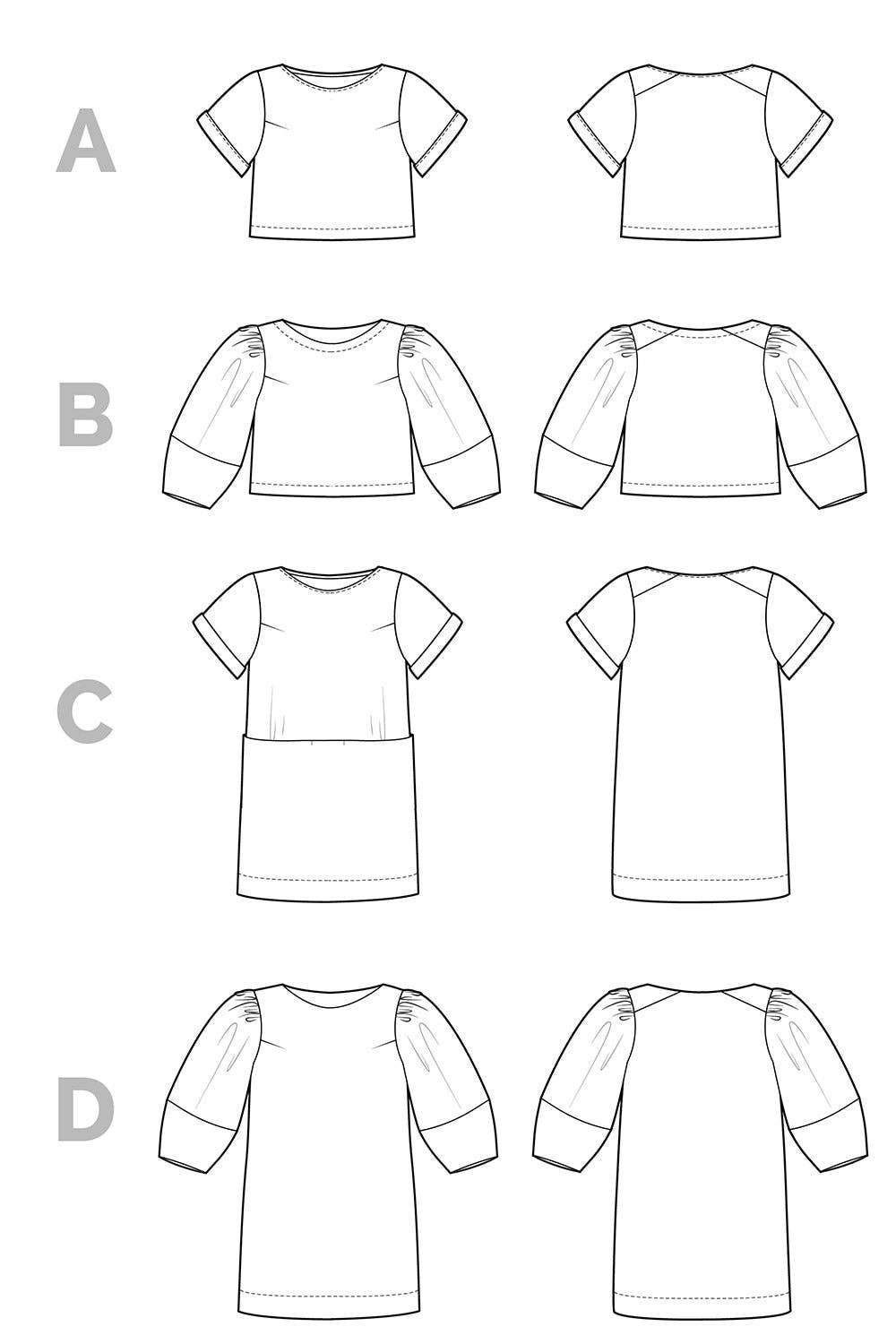 Closet Core Patterns - Cielo Top + Dress Sewing Pattern