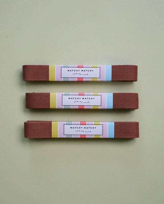 1.25" Webbing Chocolate Brown - Matchy Matchy, Precut 3yd